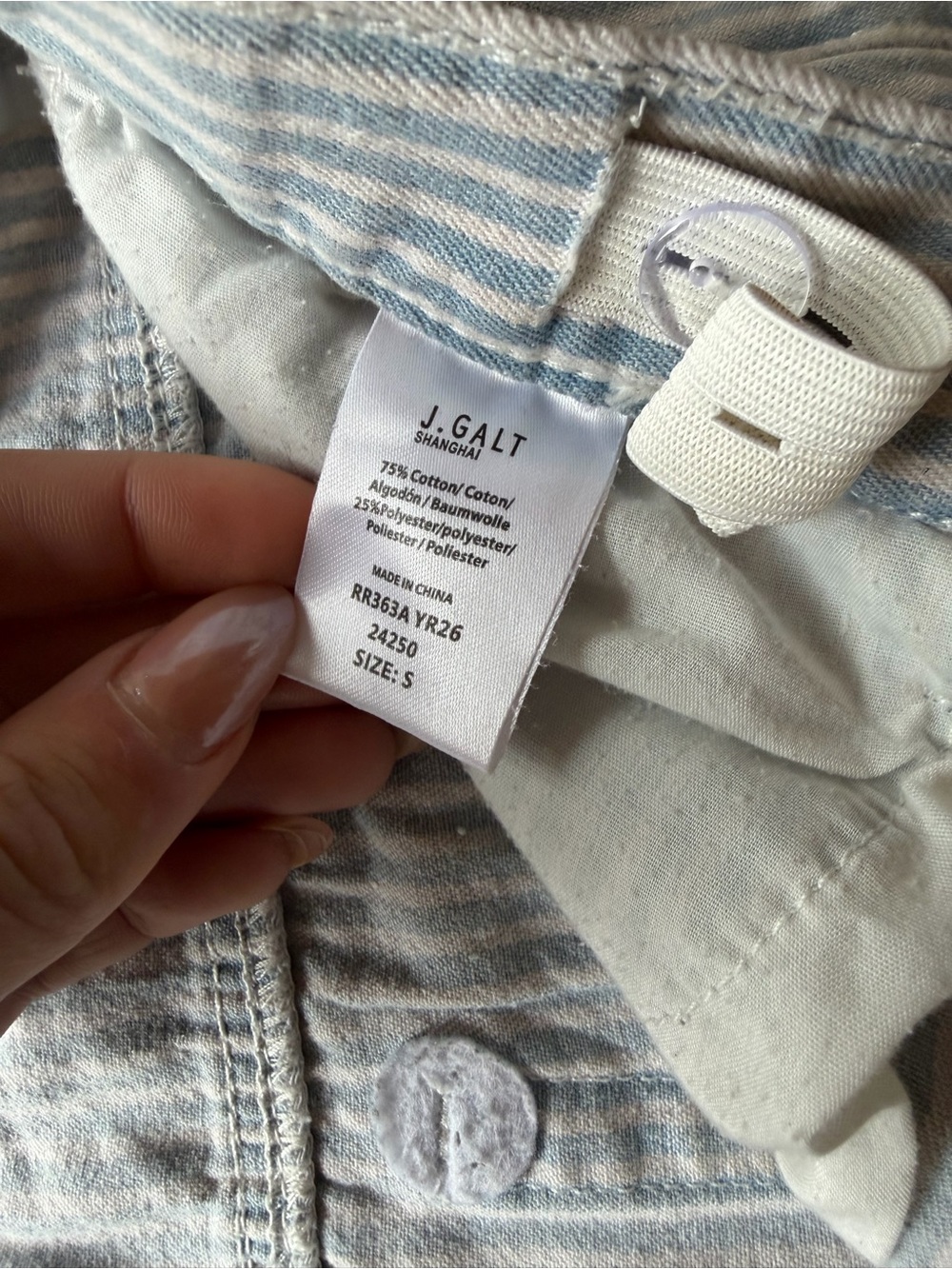 High-Rise Wide-Leg Pinstripe Pants - Light Blue - Picture 5 of 7